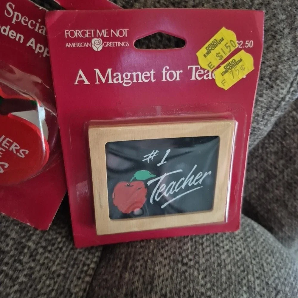Vintage American Greeting Forget Me Not Teacher Lot Pencils, NotePad, Pins .....